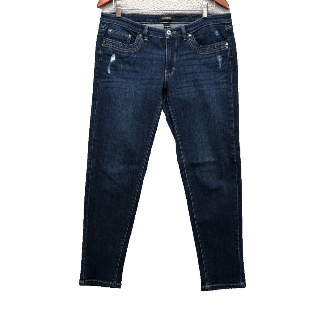 White House Black Market Girlfriend Jeans Womens 8‎ Blue Denim Normcore Classic
